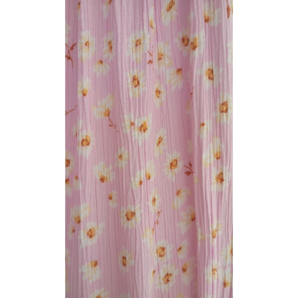 BillaBong Swept Away Midi Dress Pink Floral Puff Sleeve Smocked Cottagecore M - Picture 6 of 16